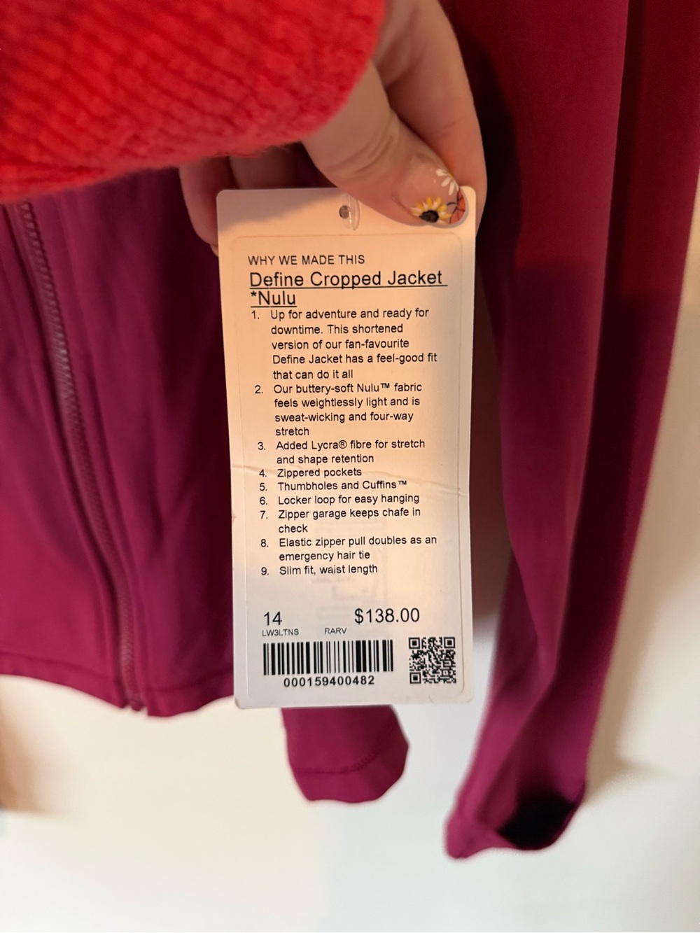 Lululemon Define Cropped Jacket *Nulu in Raspberry Rave - Picture 5 of 5